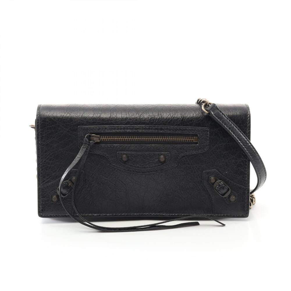 Balenciaga City Shoulder Bag Leather Black